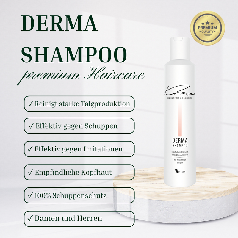 Knaus Derma Shampoo Kopfhautproblem gegen Schuppen und Talg Vegan 200ml - Knaus Hairdesign